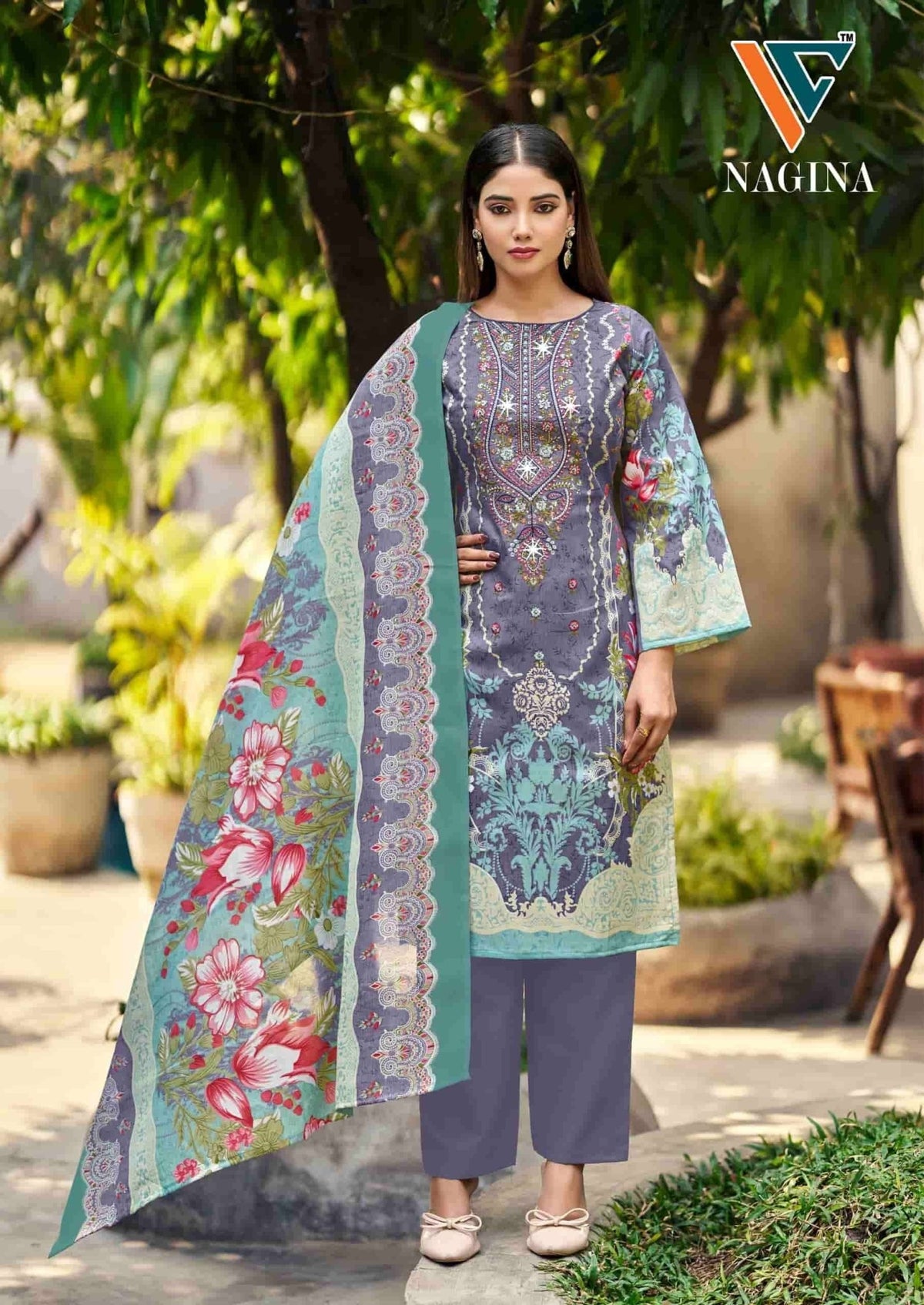 Vandana Fashion Nagina Vol 12 Cotton Embroidery Dress Material - Amrah Wholesale