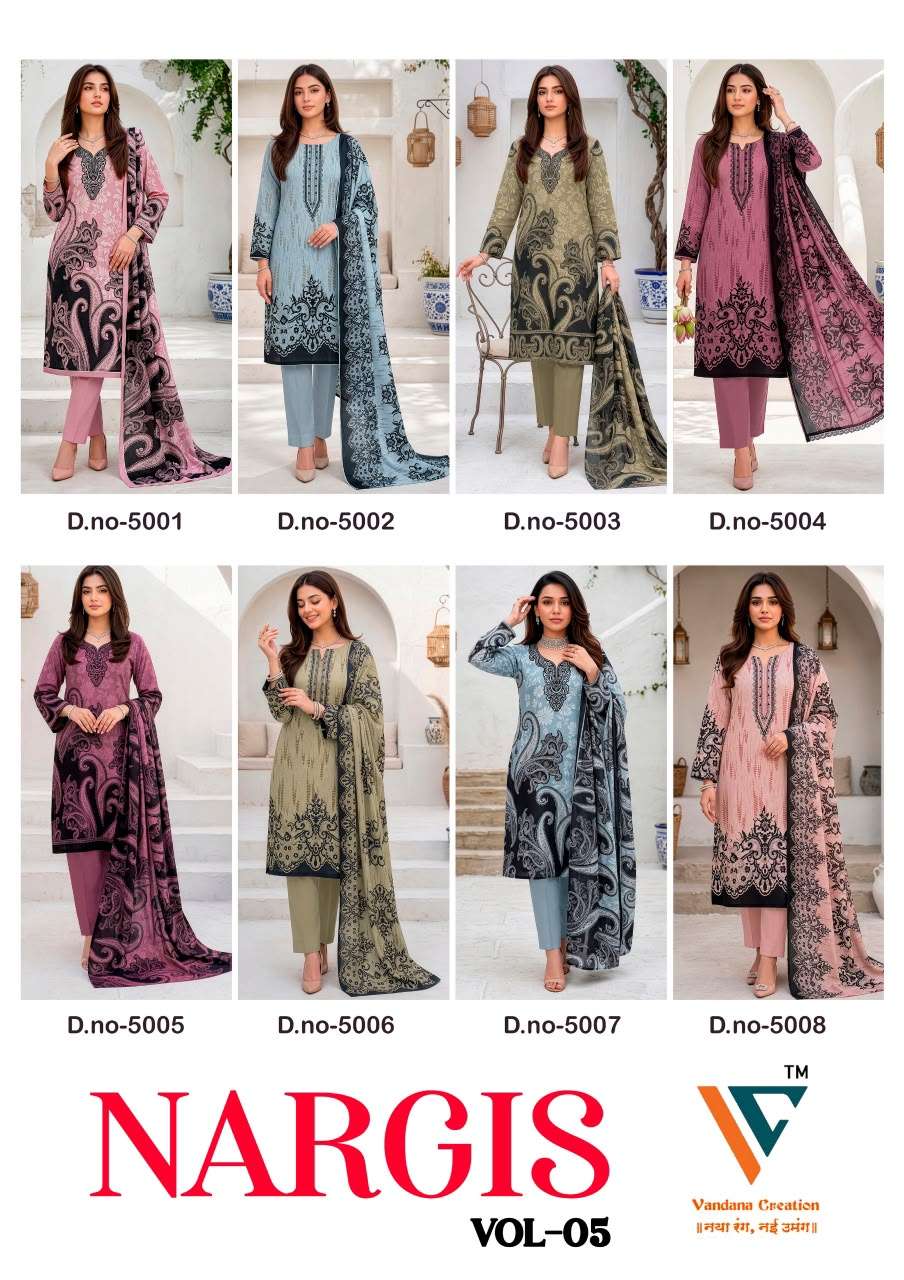 Vandana Fashion Nargis Vol 5 Designer Printed Dress Material