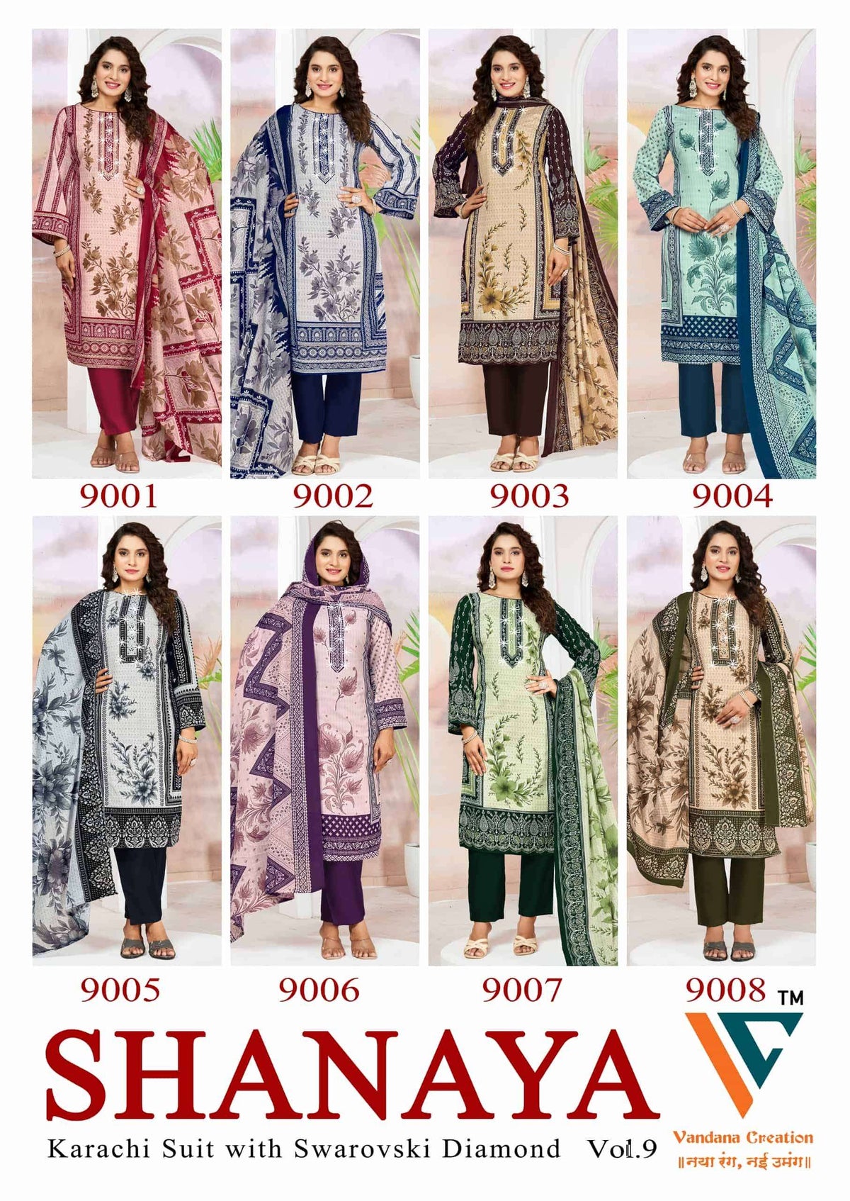 Vandana Creation Shanaya Vol 9 Karachi Cotton Dress Material
