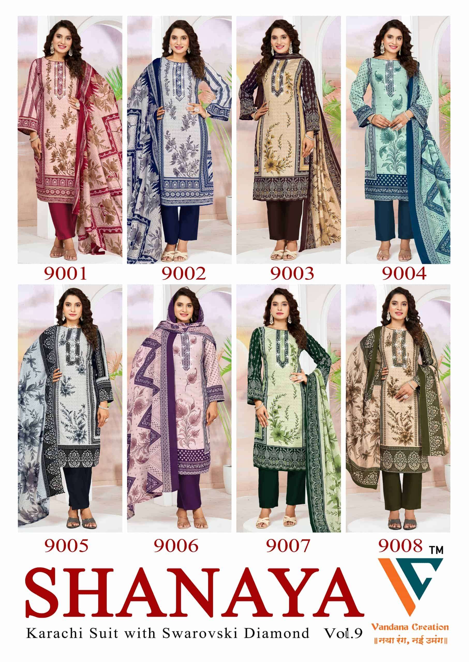 Vandana Creation Shanaya Vol 9 Karachi Cotton Dress Material