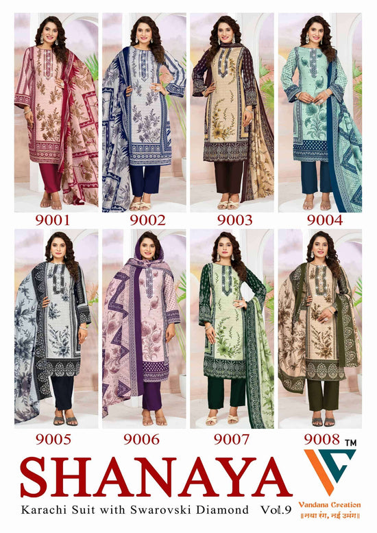 Vandana Creation Shanaya Vol 9 Karachi Cotton Dress Material