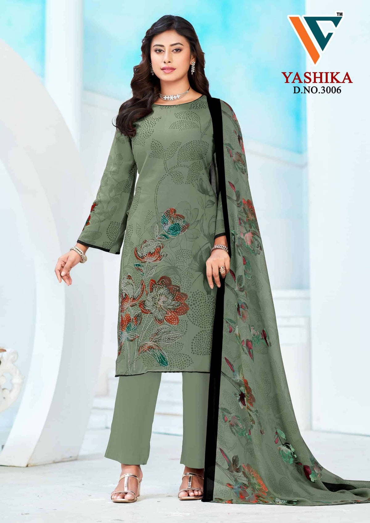 Vandana Creation Yashika Vol 3 Swarovski Cotton Dress Material
