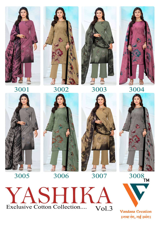 Vandana Creation Yashika Vol 3 Swarovski Cotton Dress Material