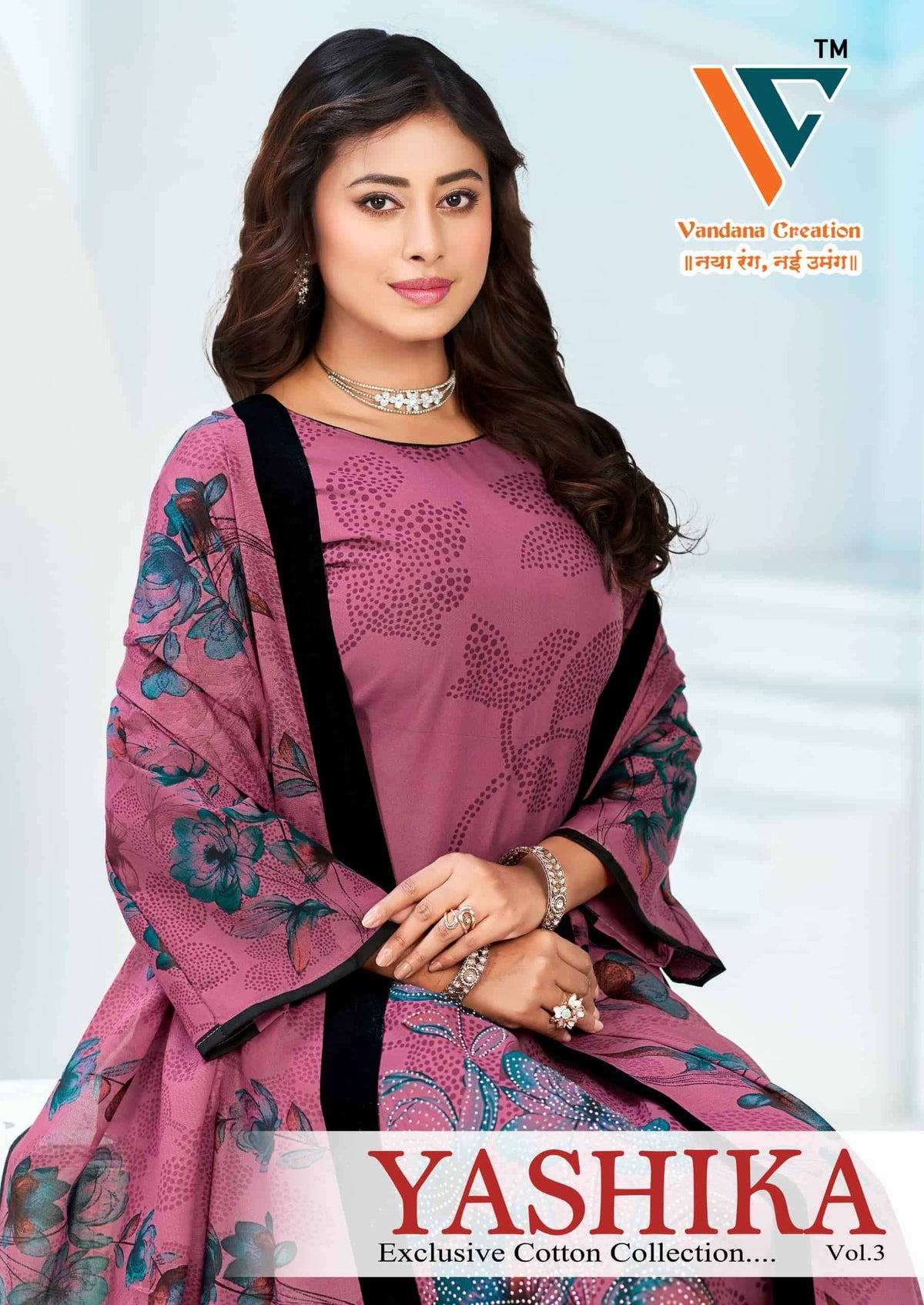 Vandana Creation Yashika Vol 3 Swarovski Cotton Dress Material