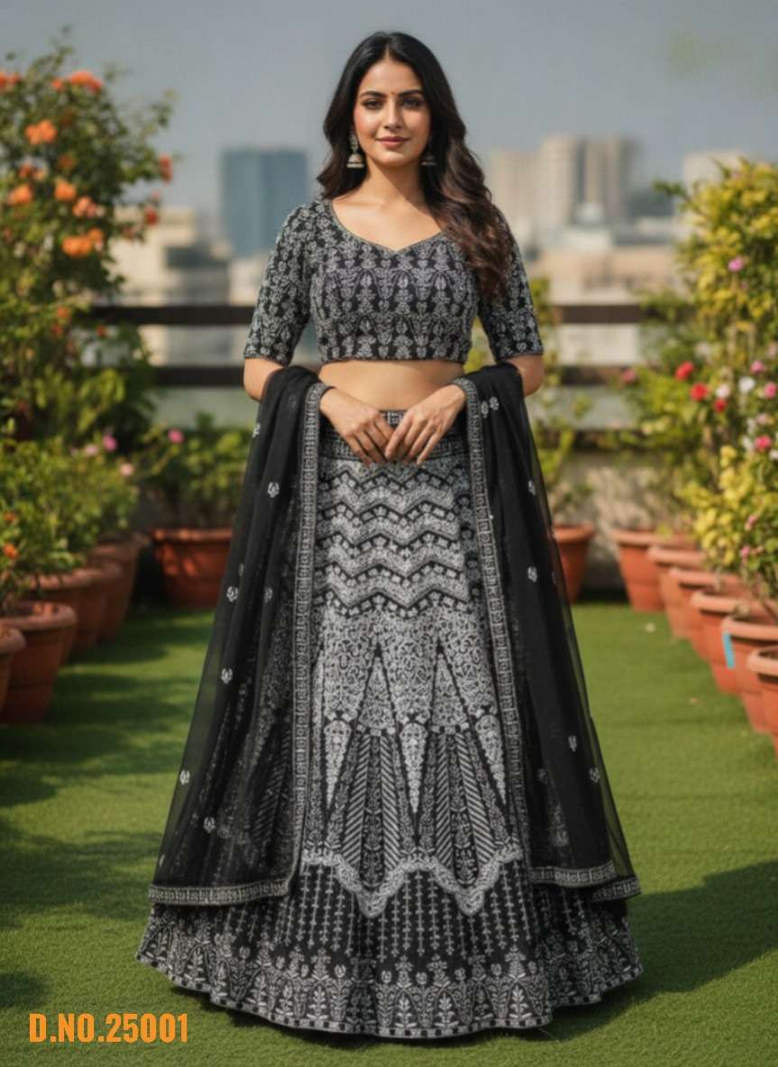 Varni Fabrics Zeeya Rooh Faux Georgette Embroidered Lehenga - Amrah Wholesale