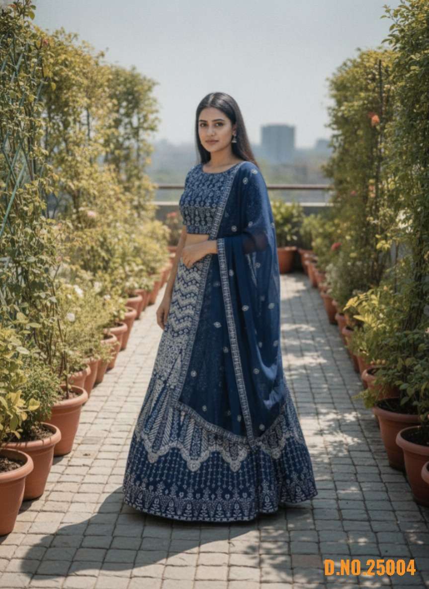 Varni Fabrics Zeeya Rooh Faux Georgette Embroidered Lehenga - Amrah Wholesale