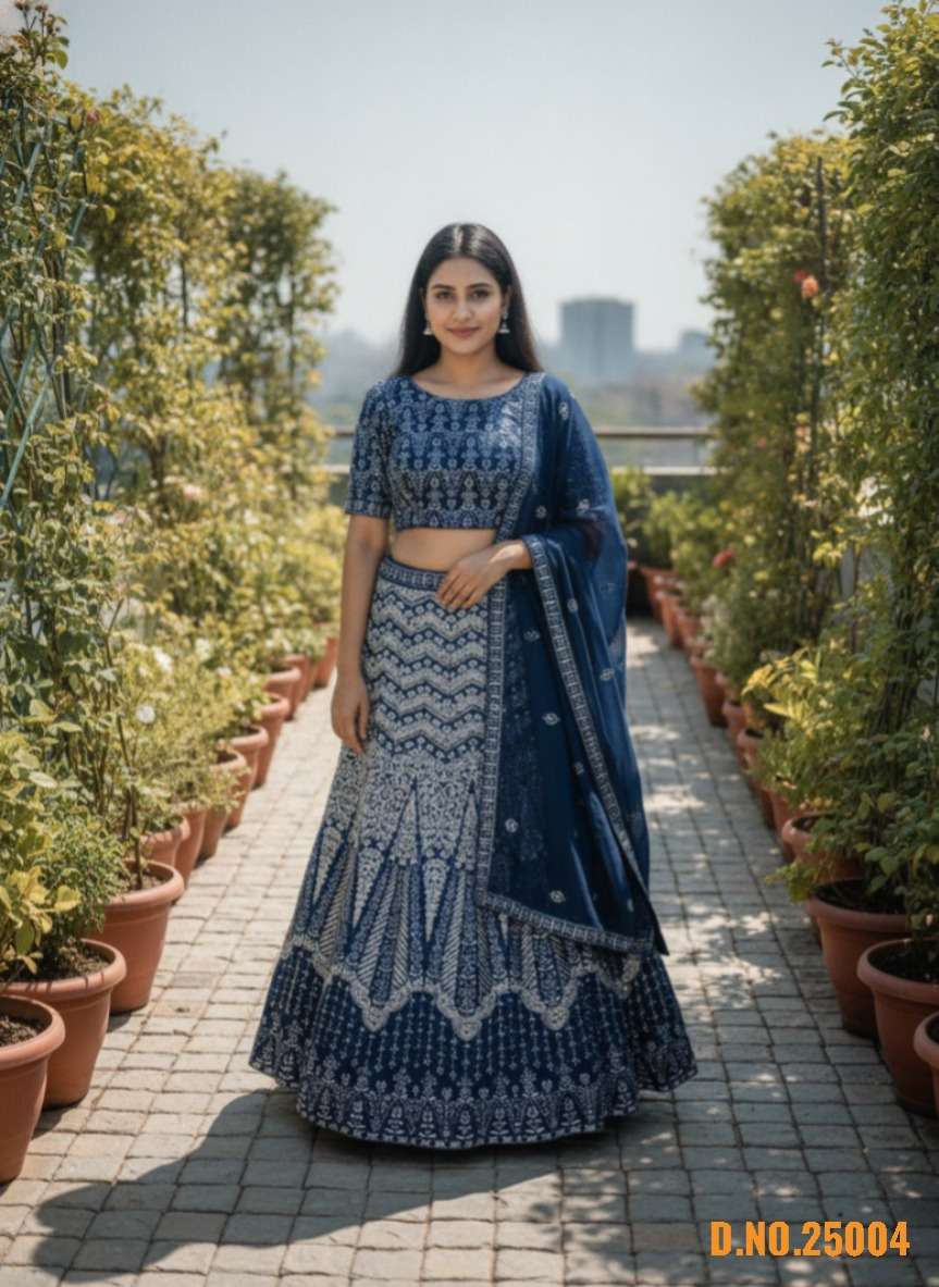 Varni Fabrics Zeeya Rooh Faux Georgette Embroidered Lehenga - Amrah Wholesale