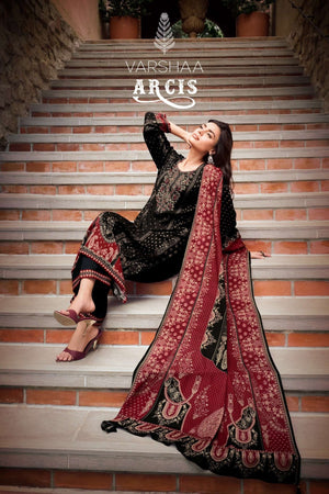Varsha Arcis Viscose Muslin Dress Material - Amrah Wholesale