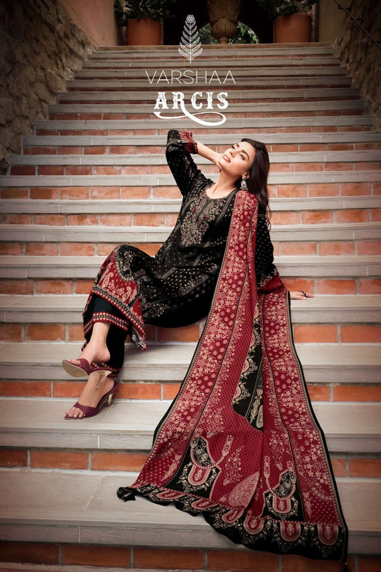 Varsha Arcis Viscose Muslin Dress Material - Amrah Wholesale