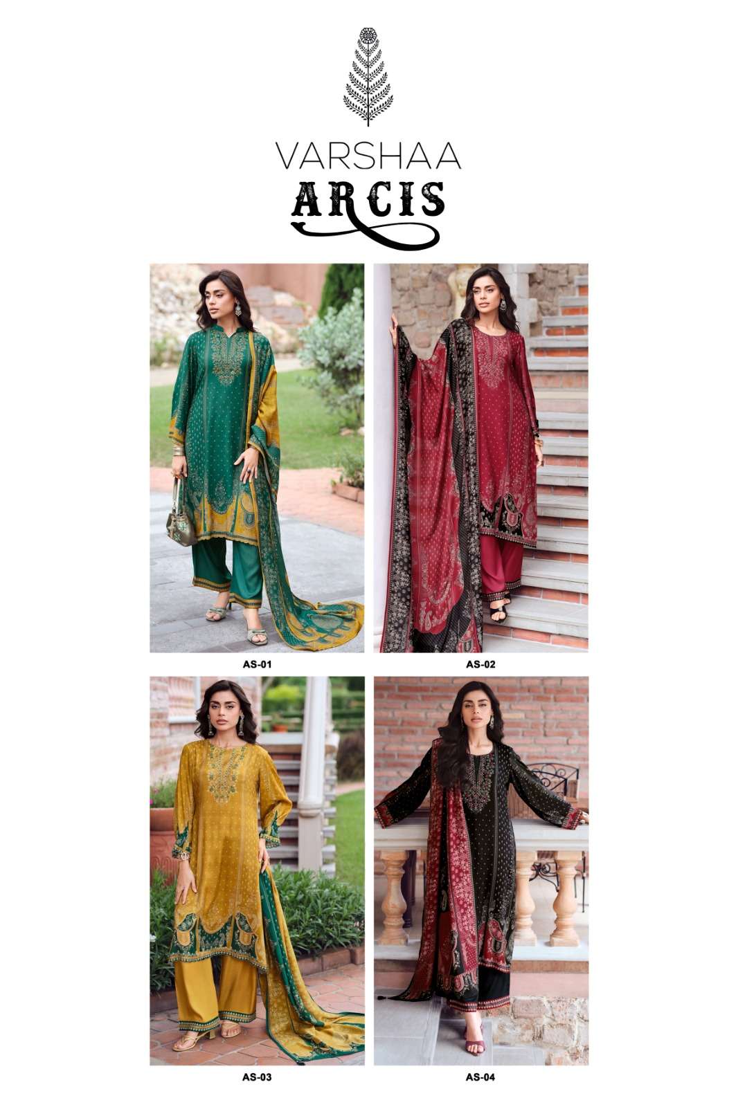 Varsha Arcis Viscose Muslin Dress Material - Amrah Wholesale