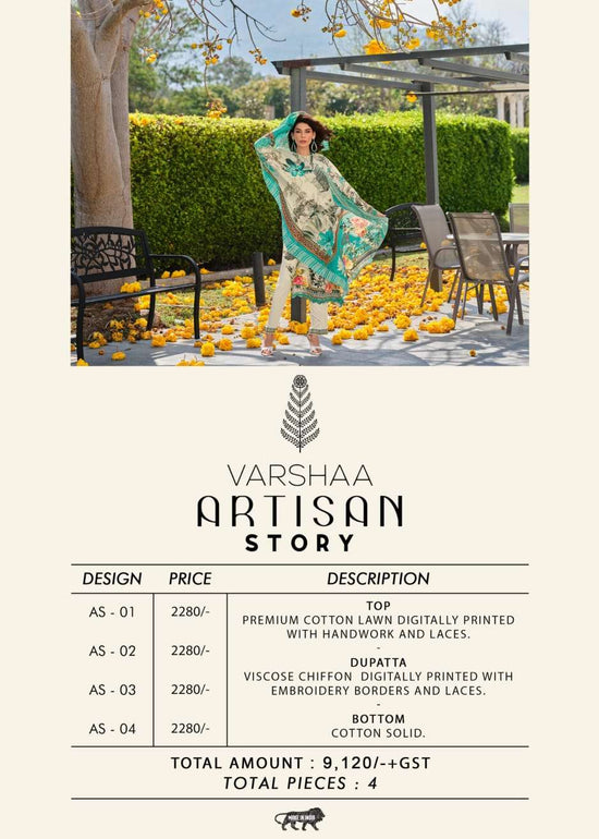 Varsha Fashion Artisan Story Premium Lawn Cotton Designer Salwar Suit Set