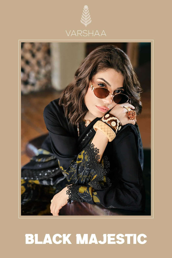 Varsha Black Majestic Premium Pashmina Dress Material