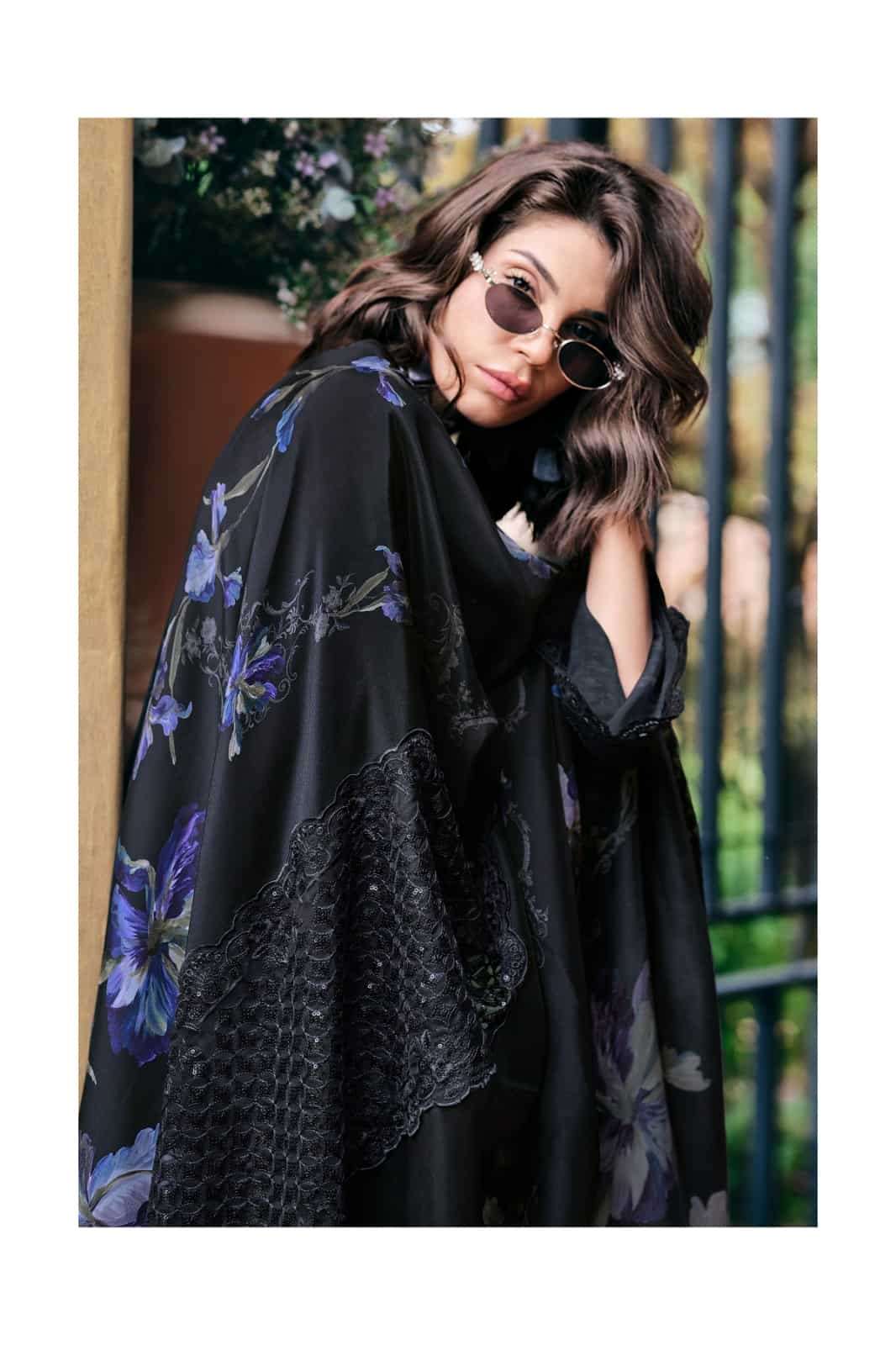 Varsha Black Majestic Premium Pashmina Dress Material