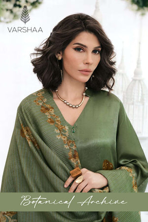 Varsha Fashion Botanical Archive Gajji Shimmer Satin Dress Material