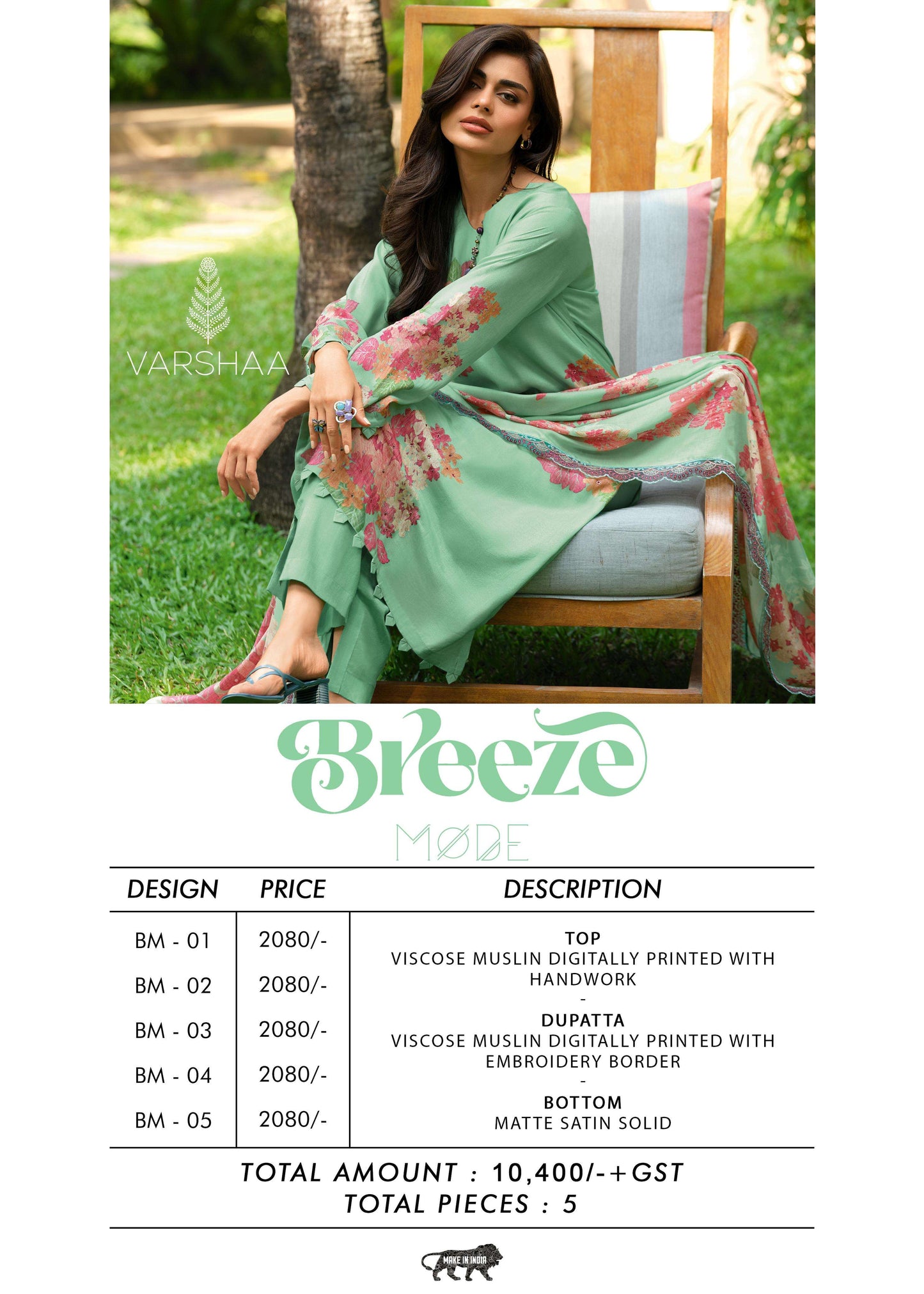 Varsha Fashion Breeze Mode Viscose Muslin Designer Salwar Suit Set
