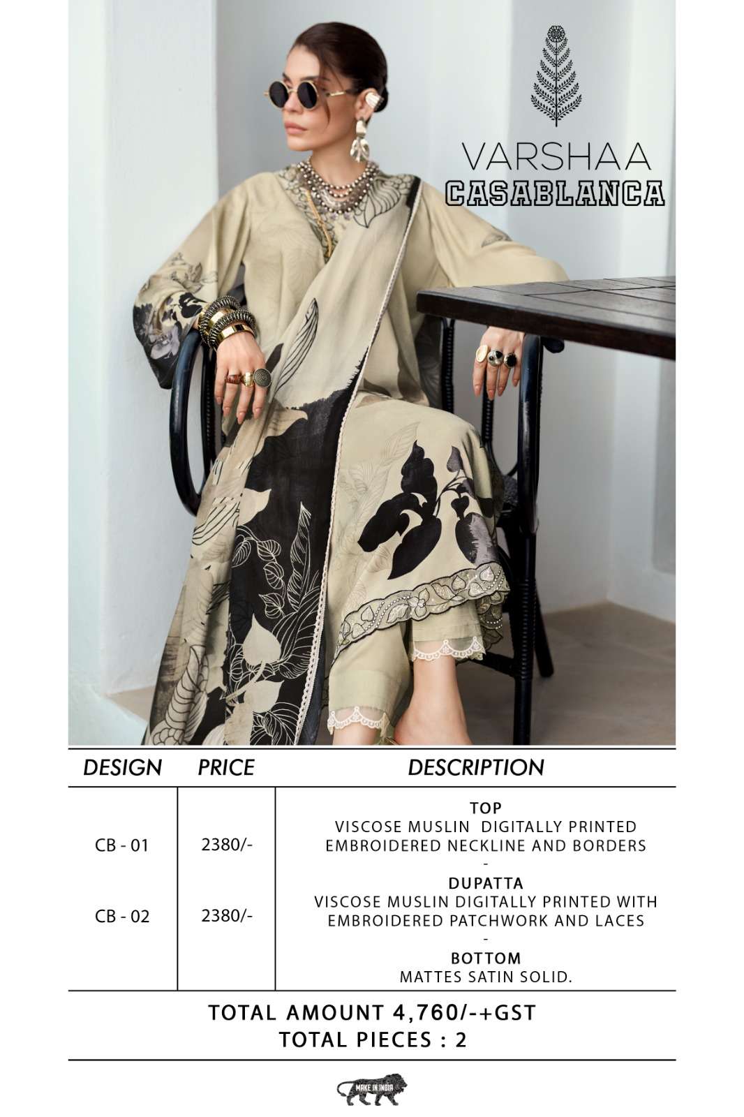 Varsha Fashion Casablanca Salwar Suit Set Wholesale Catalogue - Amrah Wholesale