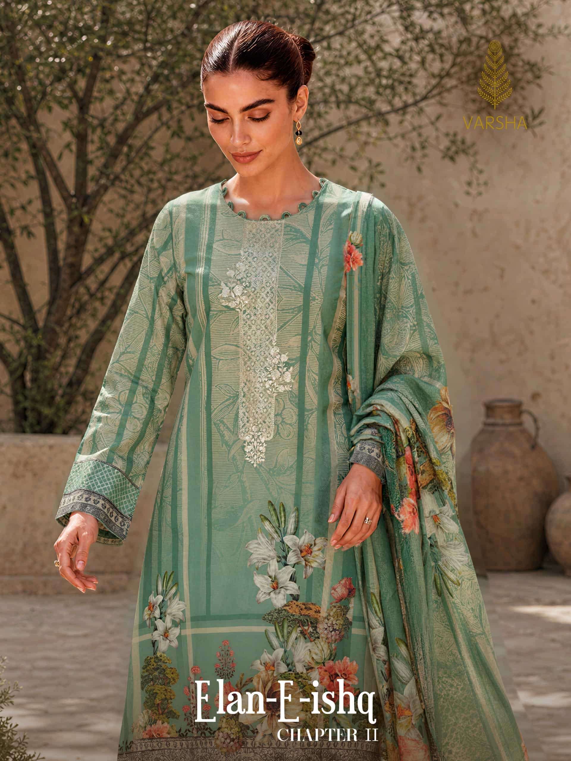 Varsha Elan E Ishq Chapter 2 Viscose Muslin Dress Material