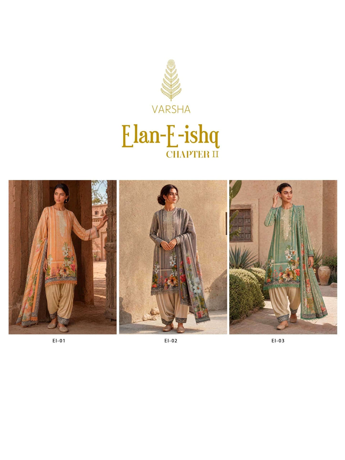 Varsha Elan E Ishq Chapter 2 Viscose Muslin Dress Material