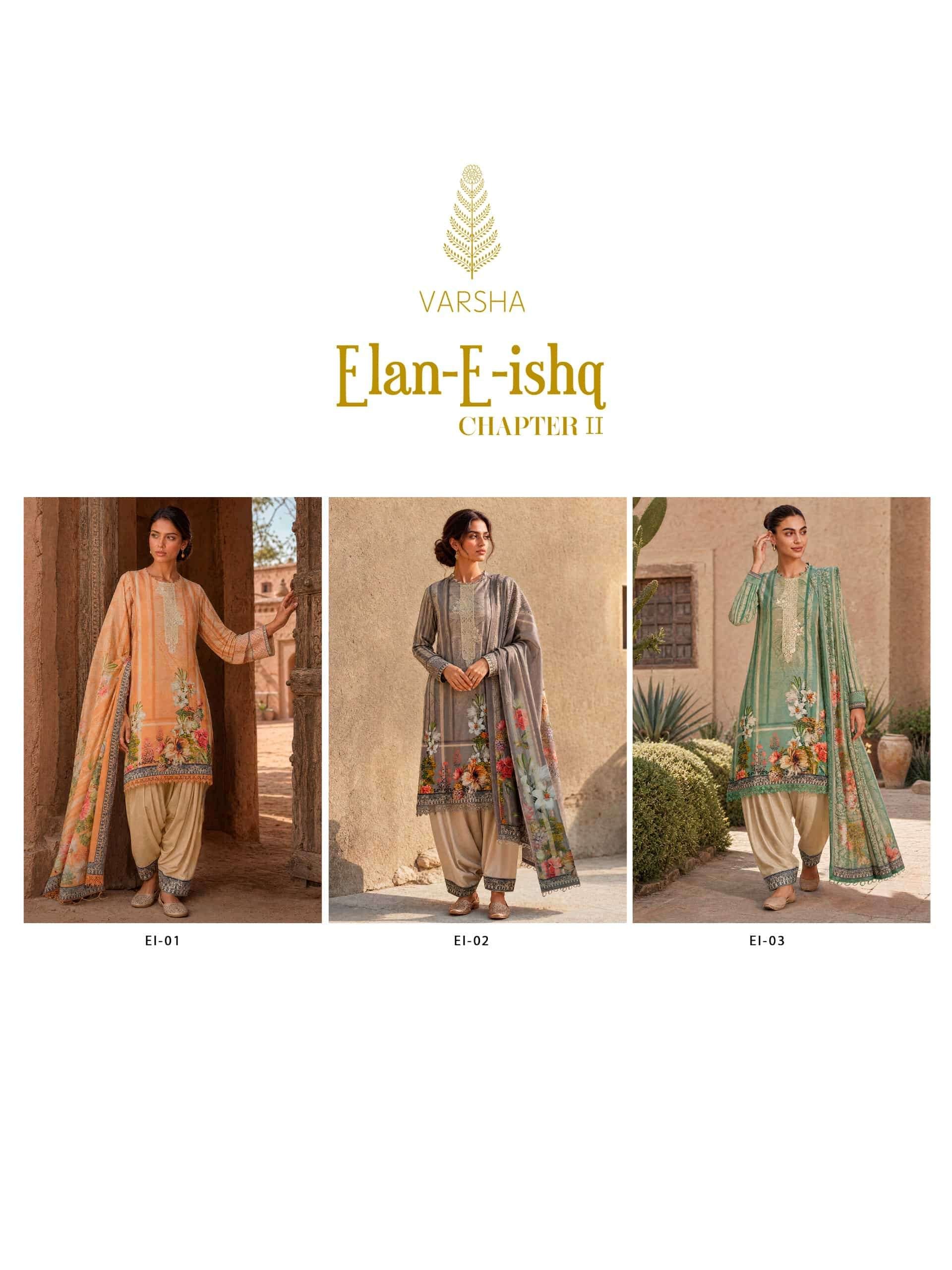 Varsha Elan E Ishq Chapter 2 Viscose Muslin Dress Material