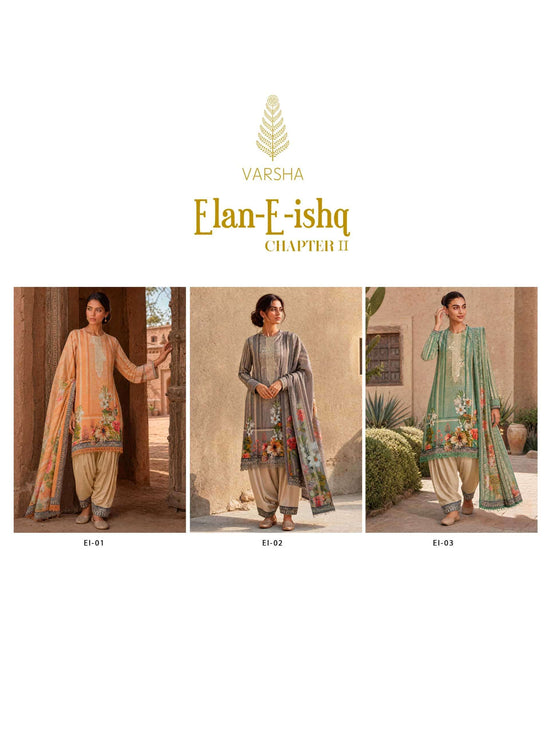 Varsha Elan E Ishq Chapter 2 Viscose Muslin Dress Material