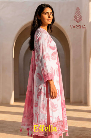 Varsha Fashion Estella Cotton Printed Embroidered Dress Material - Amrah Wholesale