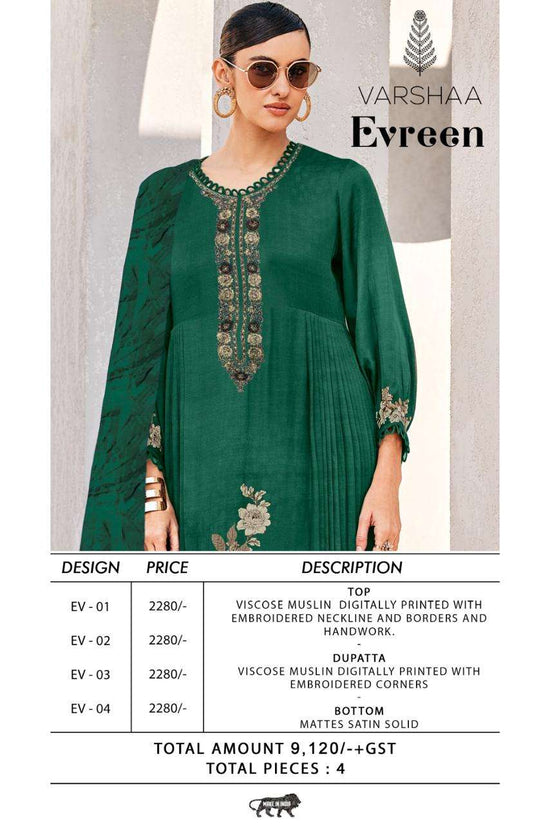 Varsha Fashion Evreen Muslin Dress Material Wholesale - Amrah Wholesale