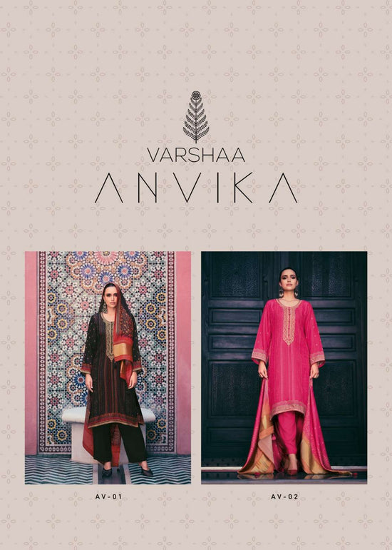 Varsha Fashion Anvika Russian Silk Designer Dress Material - Amrah Wholesale