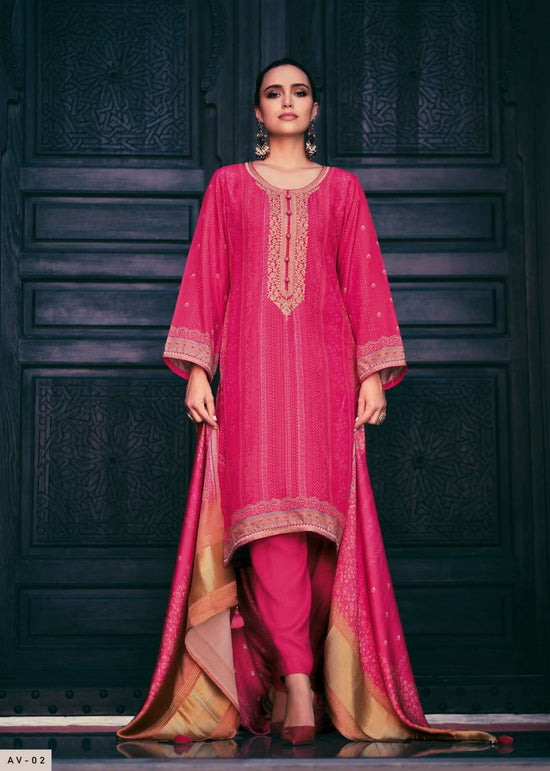 Varsha Fashion Anvika Russian Silk Designer Dress Material - Amrah Wholesale