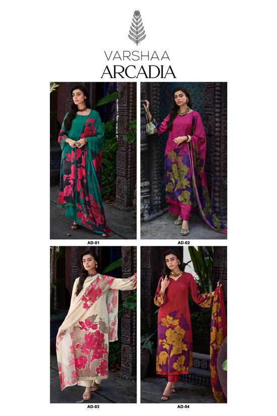 Varsha Fashion Arcadia Viscose Muslin Digital Printed Dress Material - Amrah Wholesale