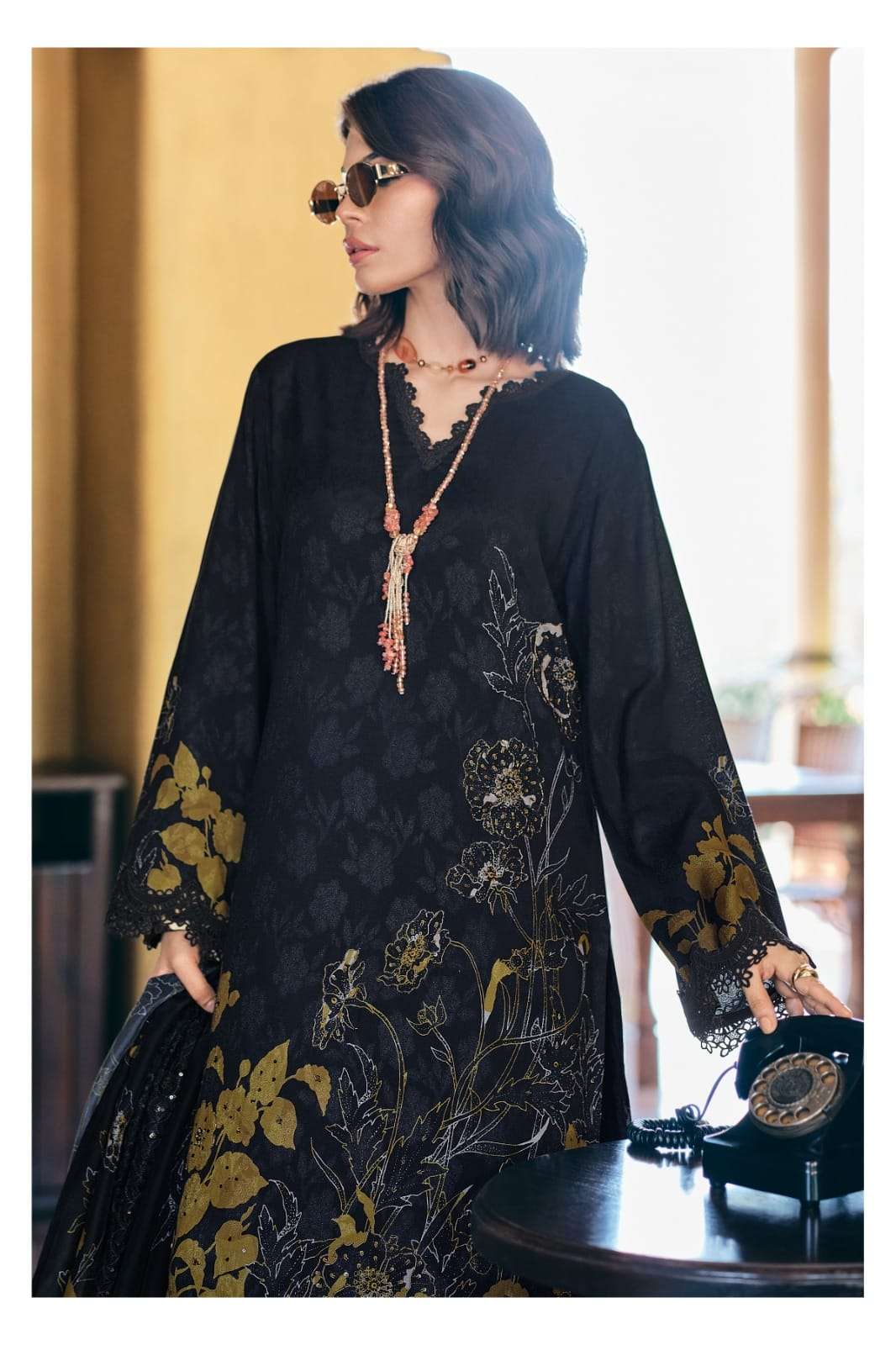 Varsha Fashion Ash Viscose Digital Print Dress Material - Amrah Wholesale