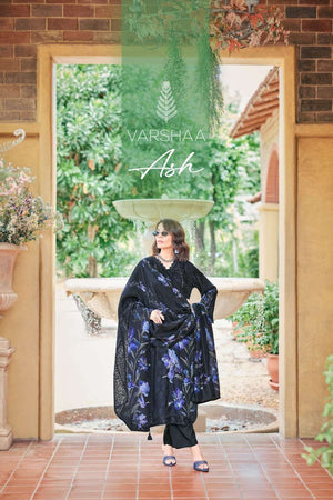 Varsha Fashion Ash Viscose Digital Print Dress Material