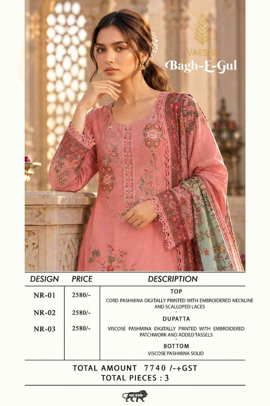 Varsha Fashion Bagh E Gul Pashmina Dress Material