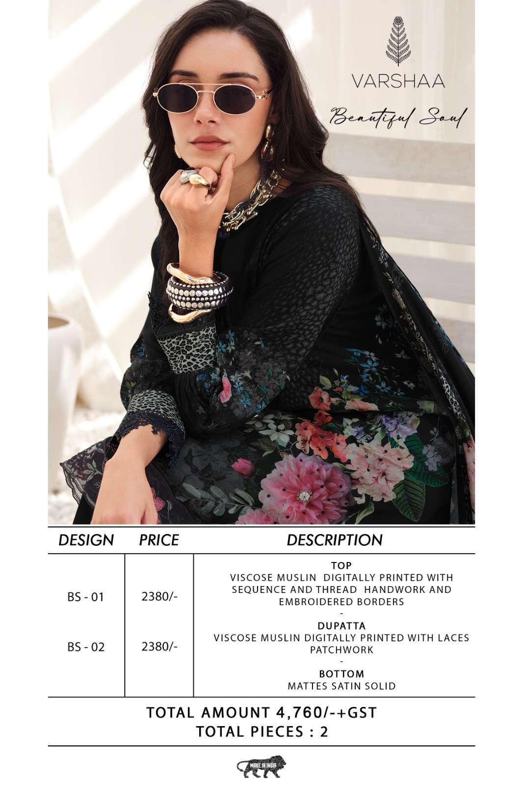 Varsha Fashion Beautiful Soul Muslin Designer Dress Material - Amrah Wholesale