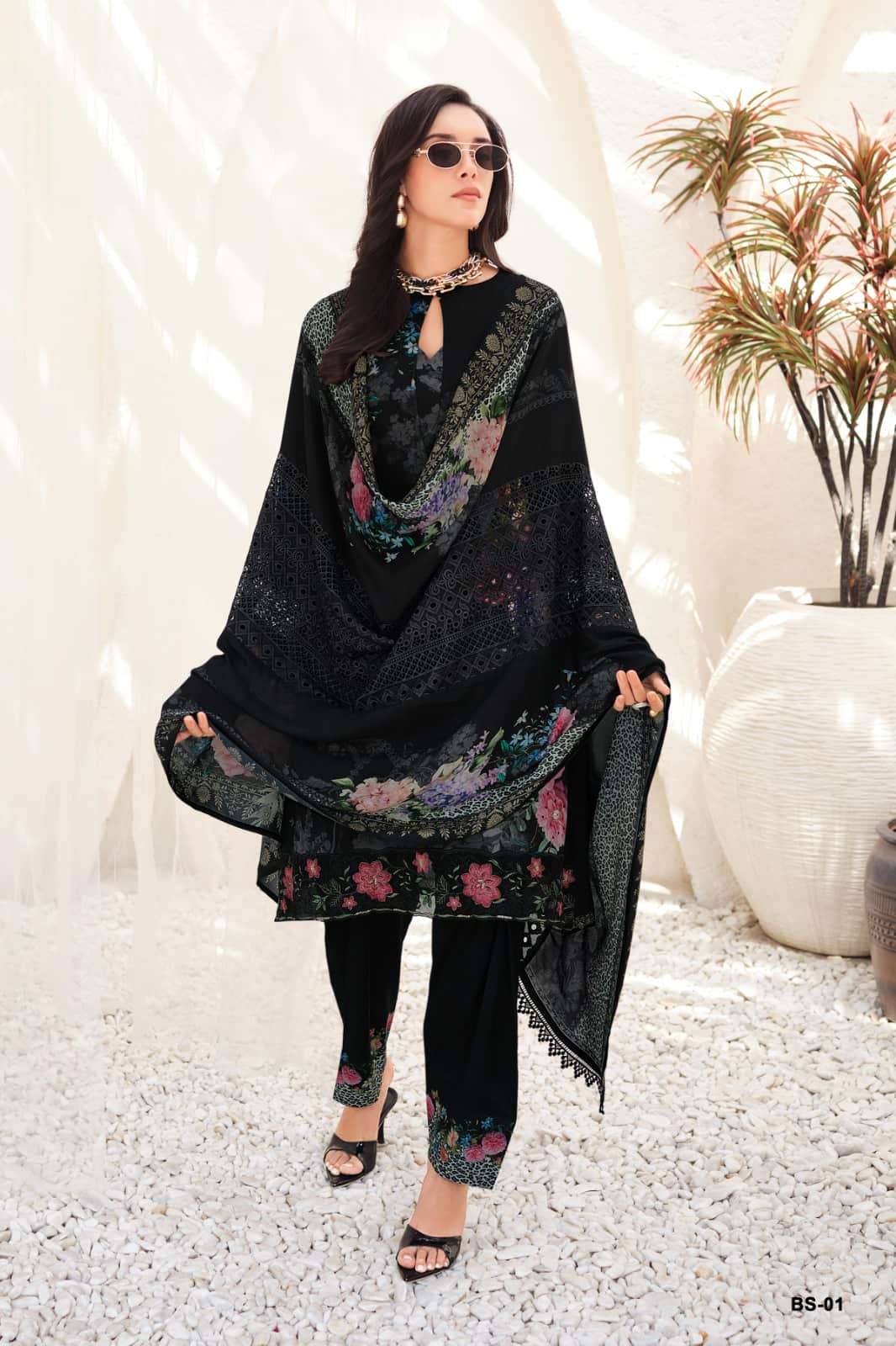 Varsha Fashion Beautiful Soul Muslin Designer Dress Material - Amrah Wholesale