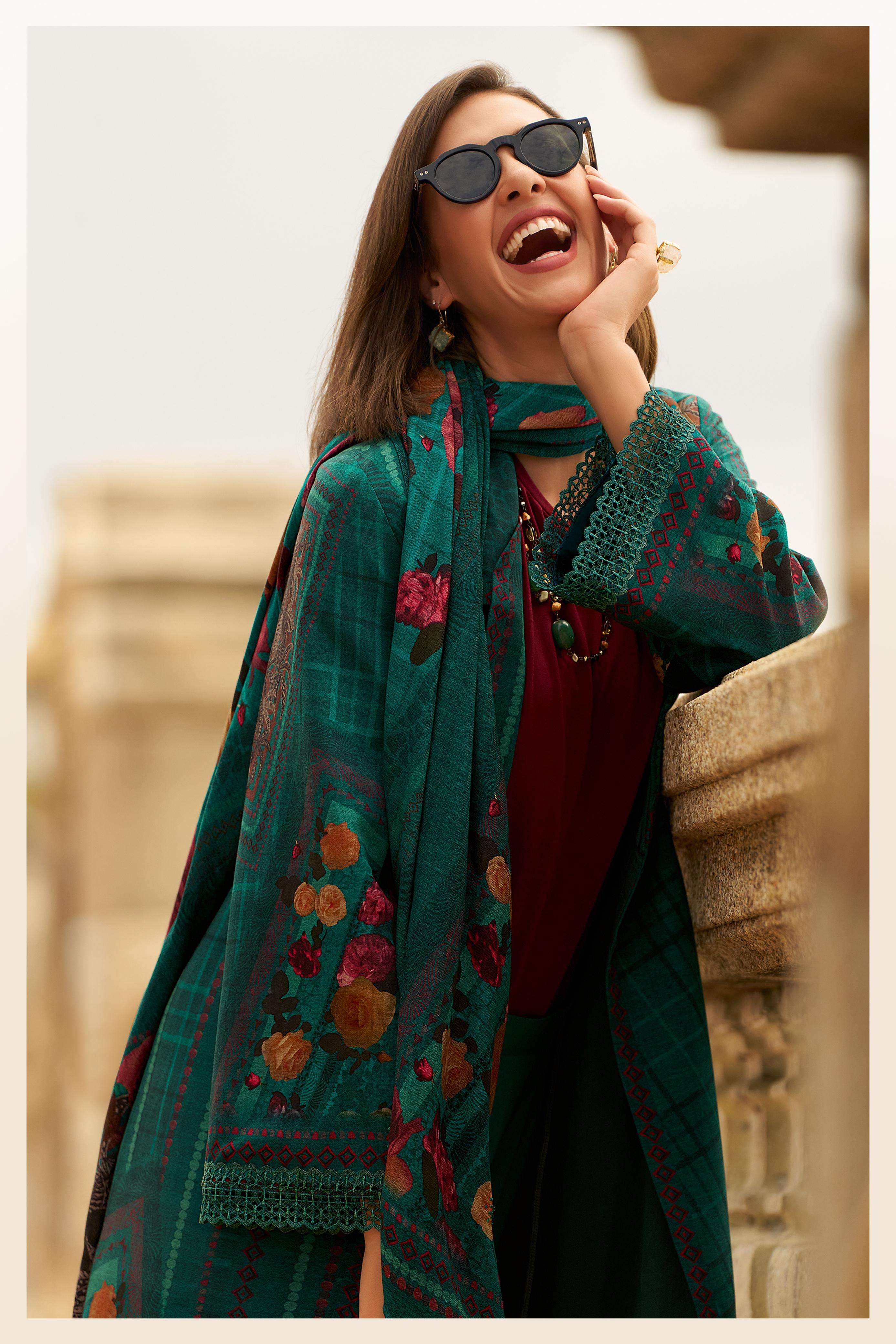 Varsha Fashion Blossom Aura Viscose Pashmina Dress Material