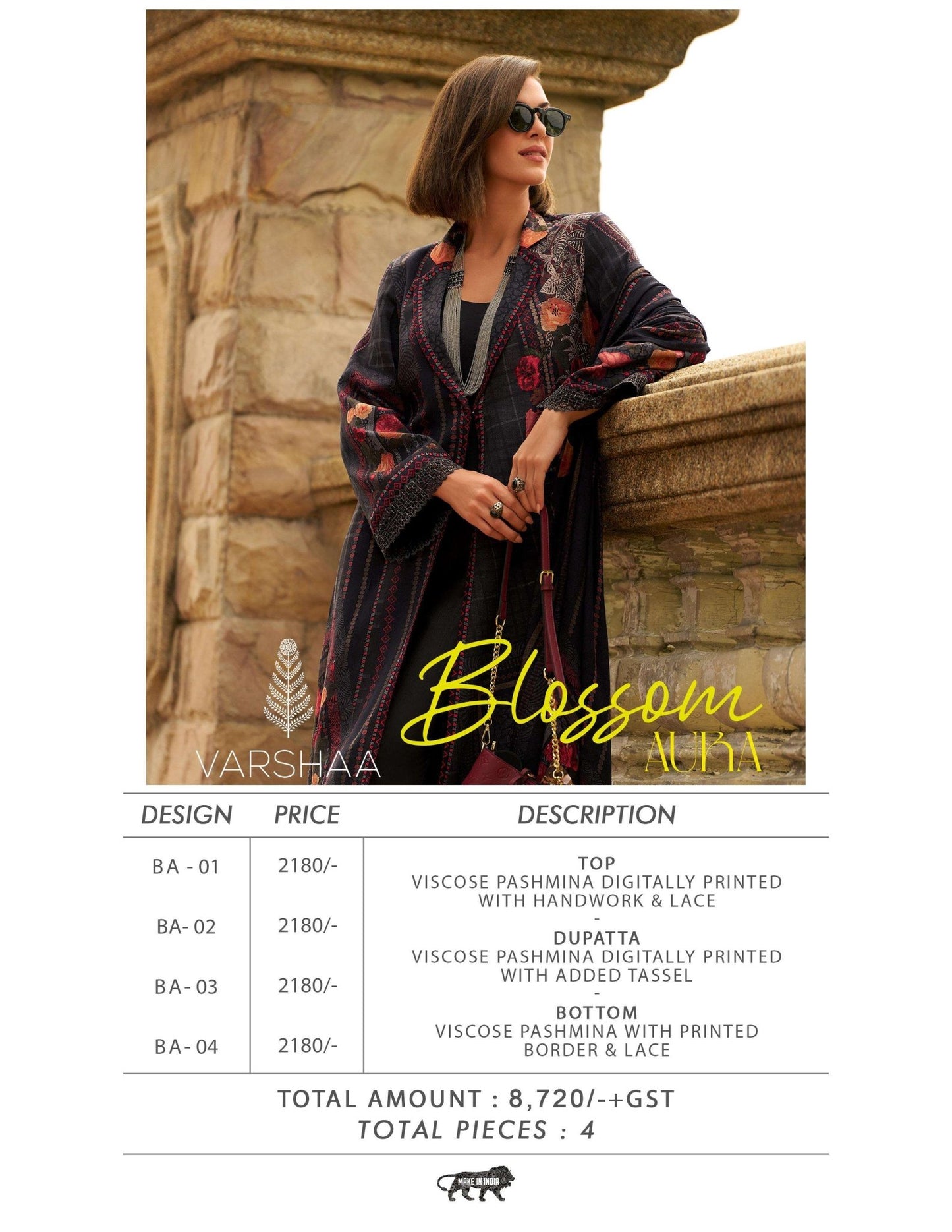 Varsha Fashion Blossom Aura Viscose Pashmina Dress Material - Amrah Wholesale