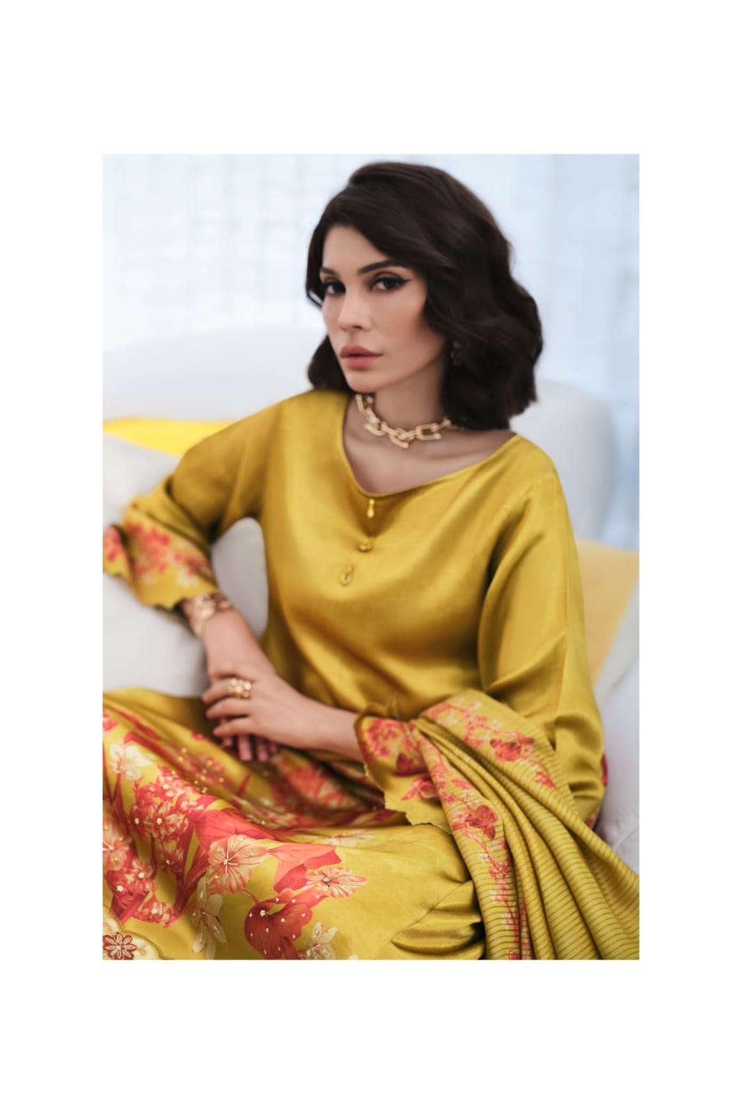 Varsha Fashion Botanical Archive Gajji Shimmer Satin Dress Material - Amrah Wholesale