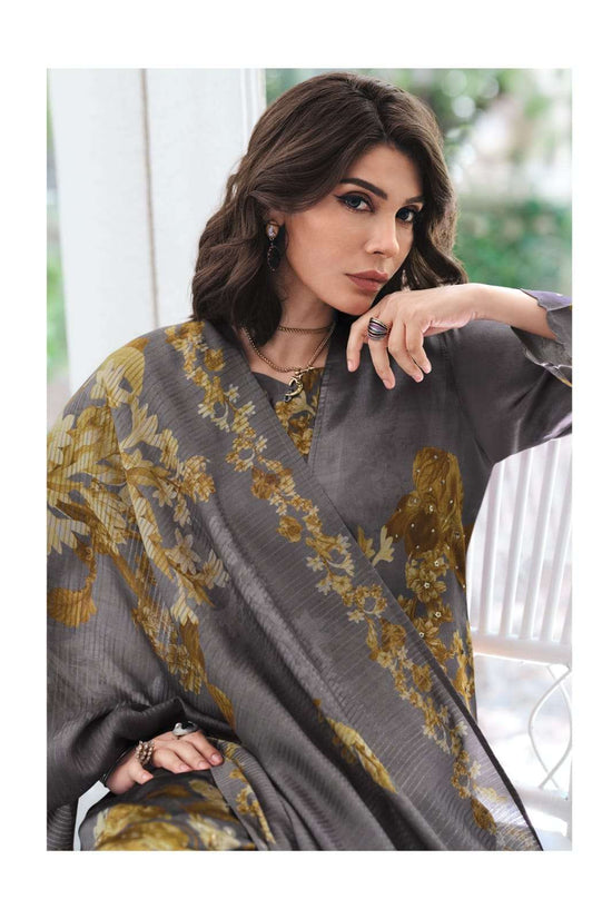 Varsha Fashion Botanical Archive Gajji Shimmer Satin Dress Material - Amrah Wholesale