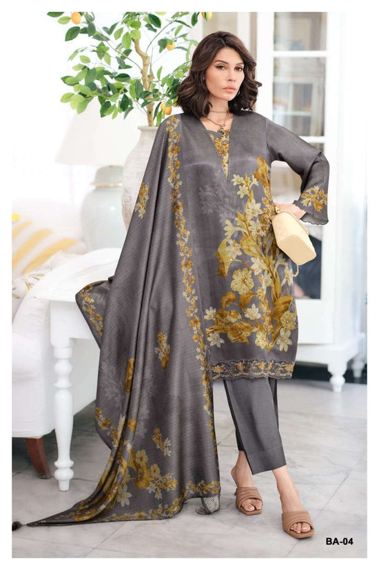 Varsha Fashion Botanical Archive Gajji Shimmer Satin Dress Material - Amrah Wholesale