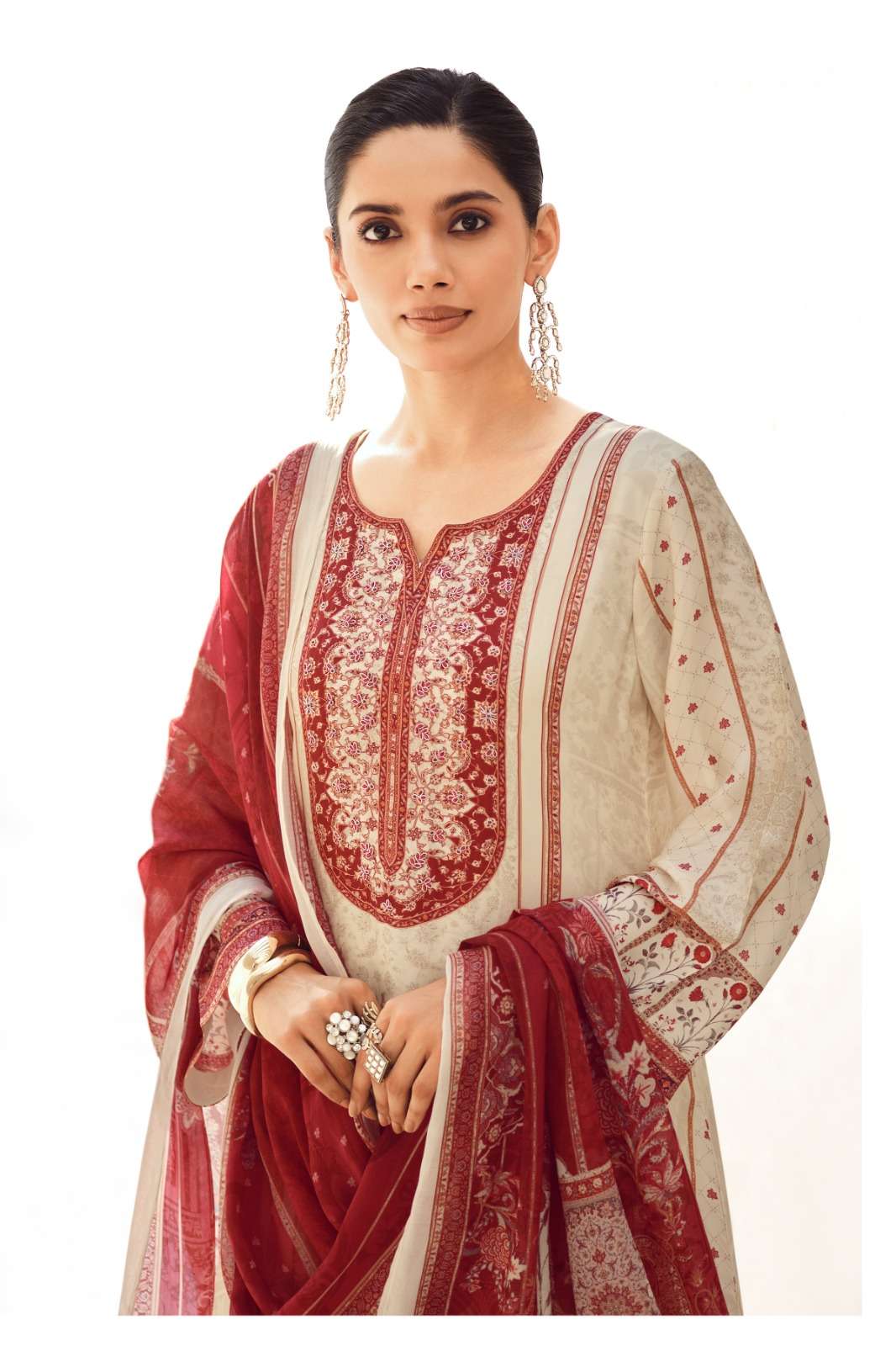 Varsha Fashion Crimson Premium Silk Satin Dress Material - Amrah Wholesale