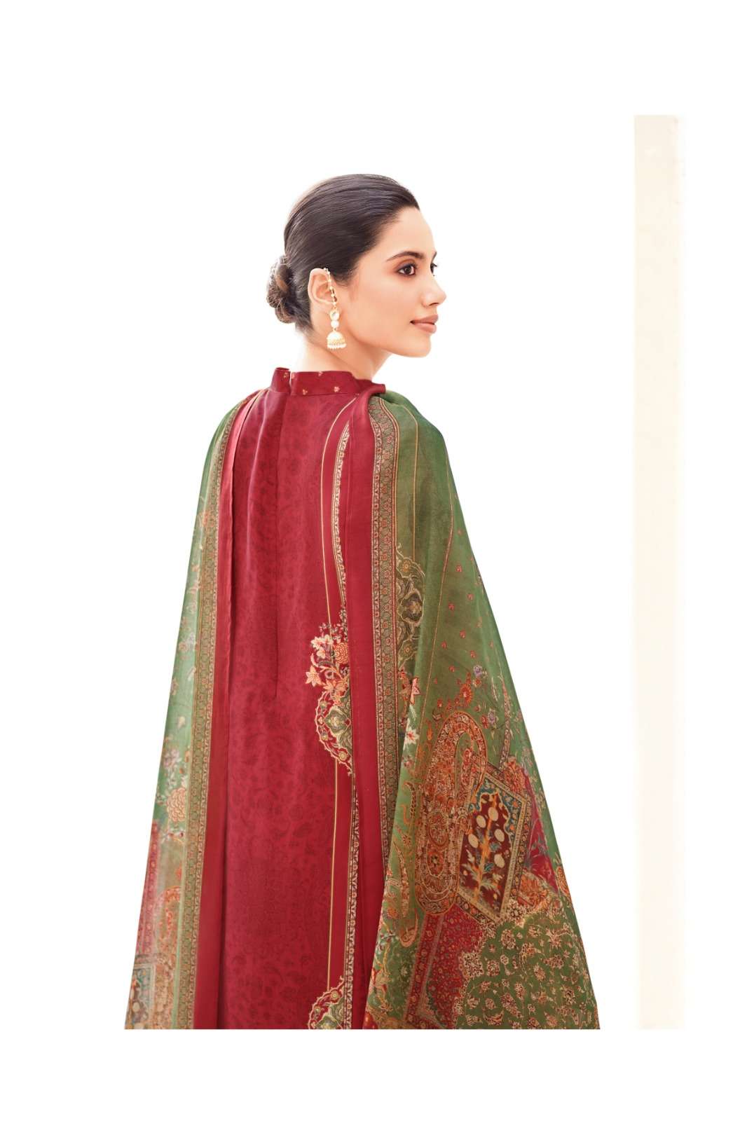 Varsha Fashion Crimson Premium Silk Satin Dress Material - Amrah Wholesale