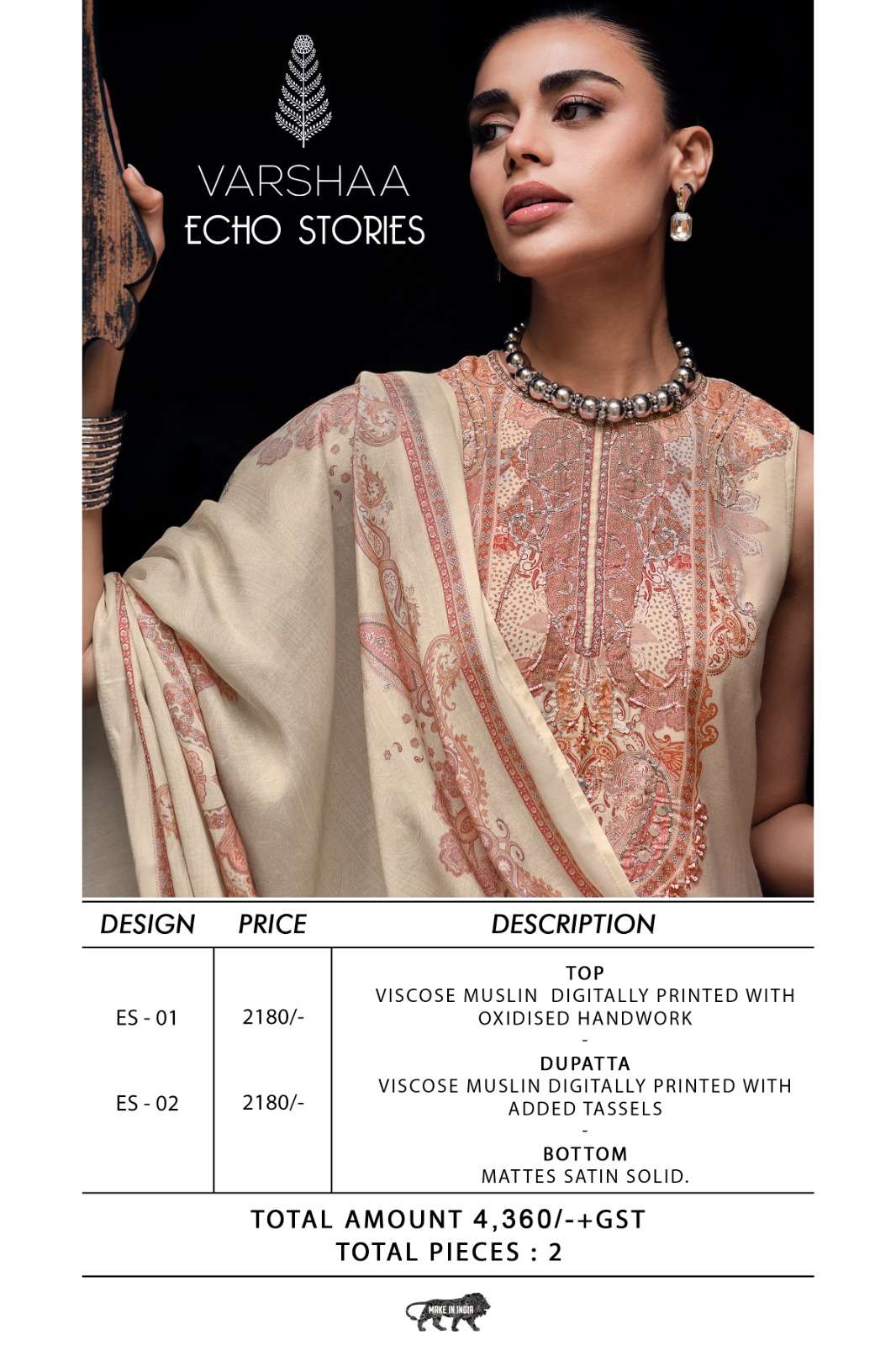 Varsha Fashion Echo Stories Dress Material Wholesale Catalogue - Amrah Wholesale