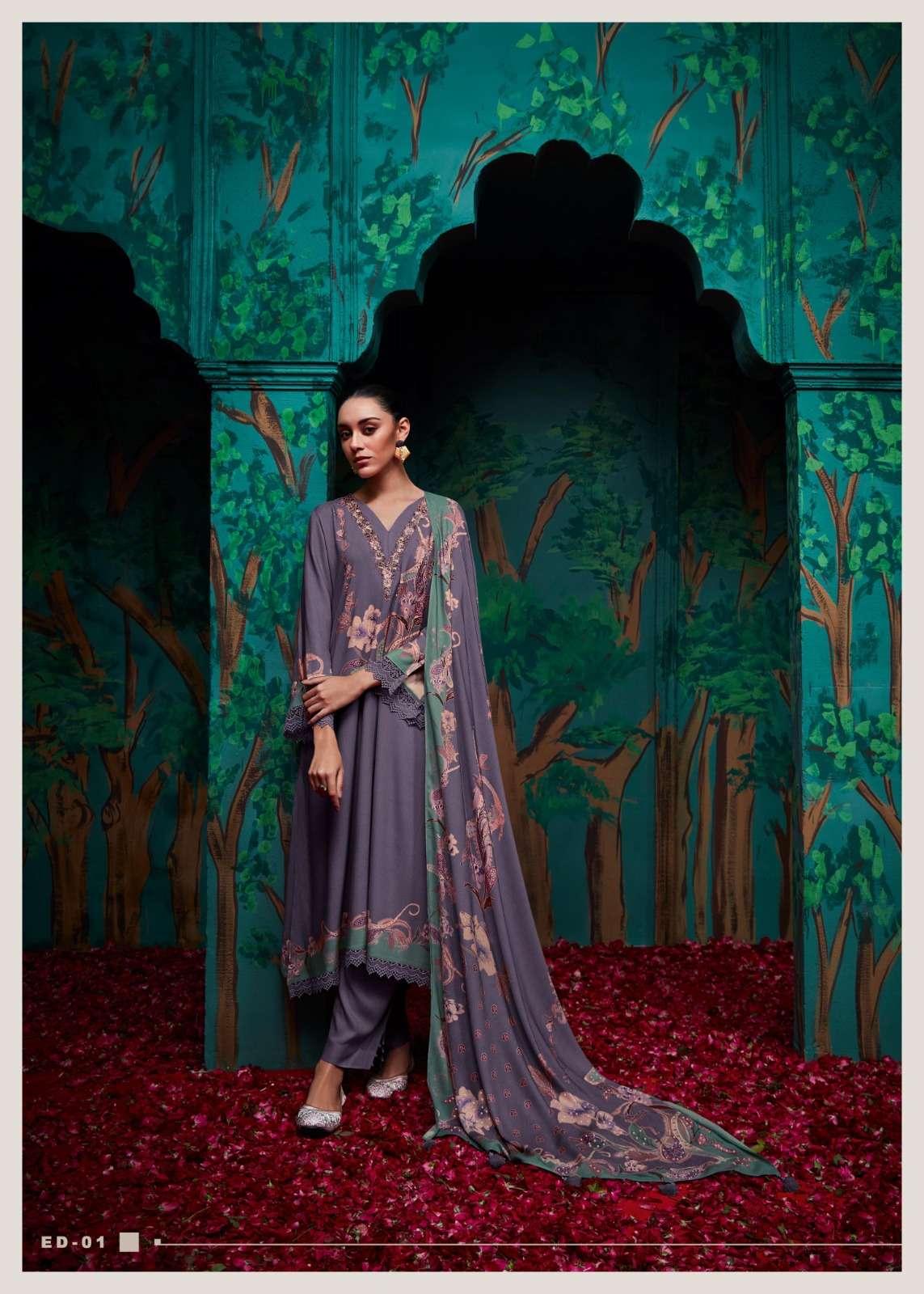Varsha Fashion Eden Viscose Muslin Dress Material - Amrah Wholesale