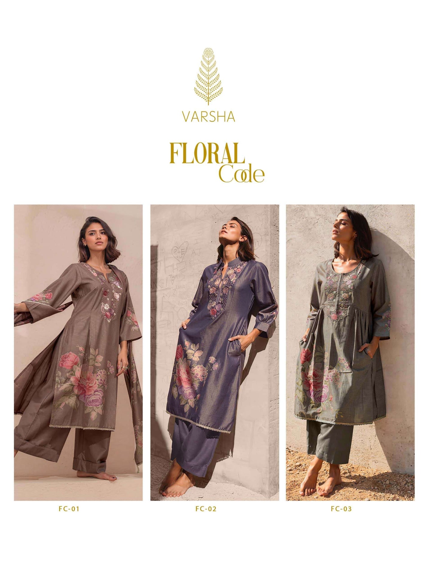 Varsha Fashion Floral Code Viscose Shimmer Dress Material