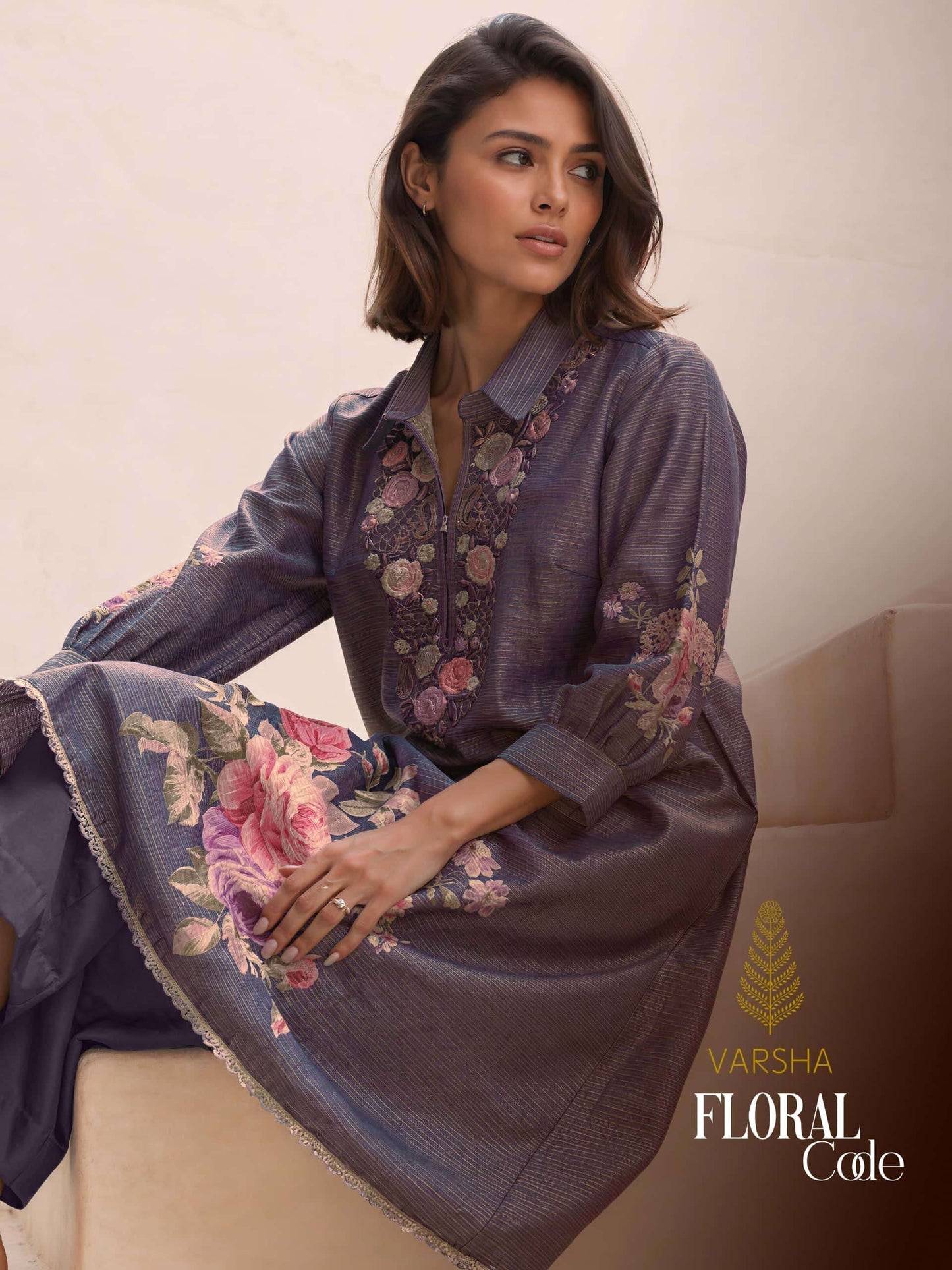 Varsha Fashion Floral Code Viscose Shimmer Dress Material