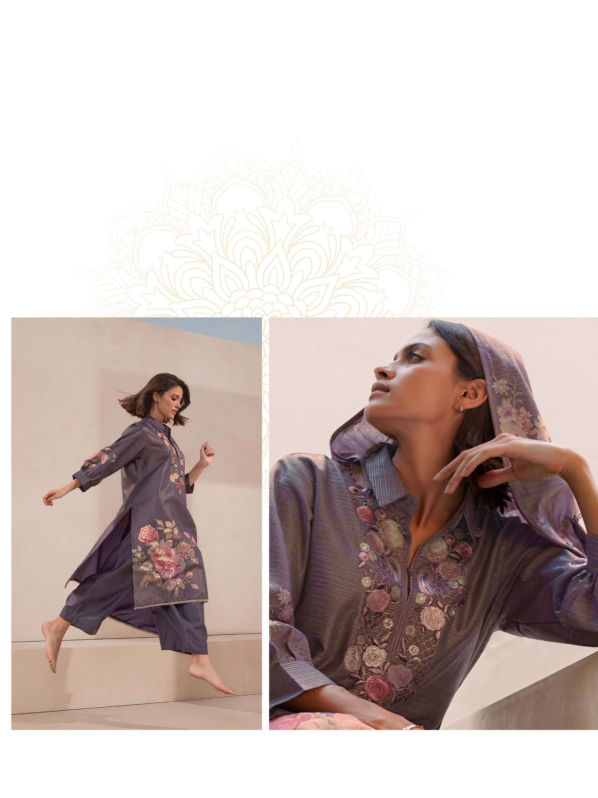 Varsha Fashion Floral Code Viscose Shimmer Dress Material