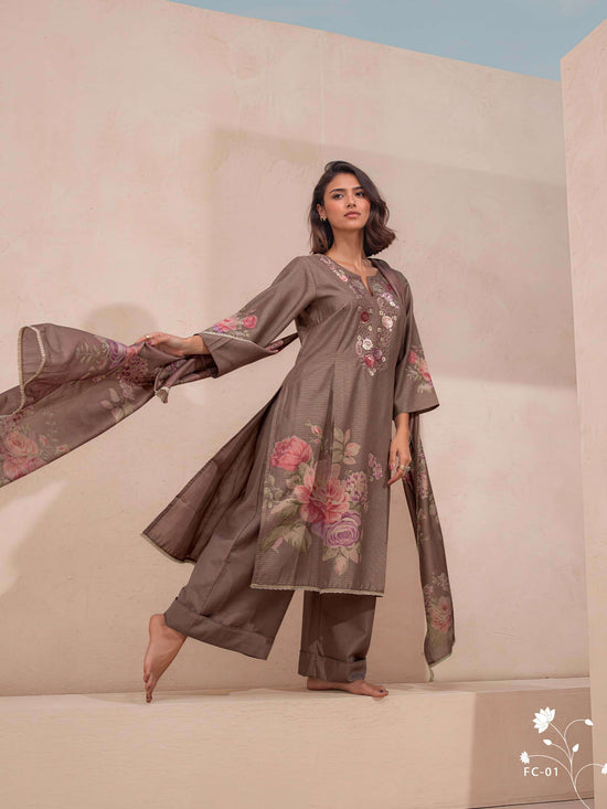 Varsha Fashion Floral Code Viscose Shimmer Dress Material