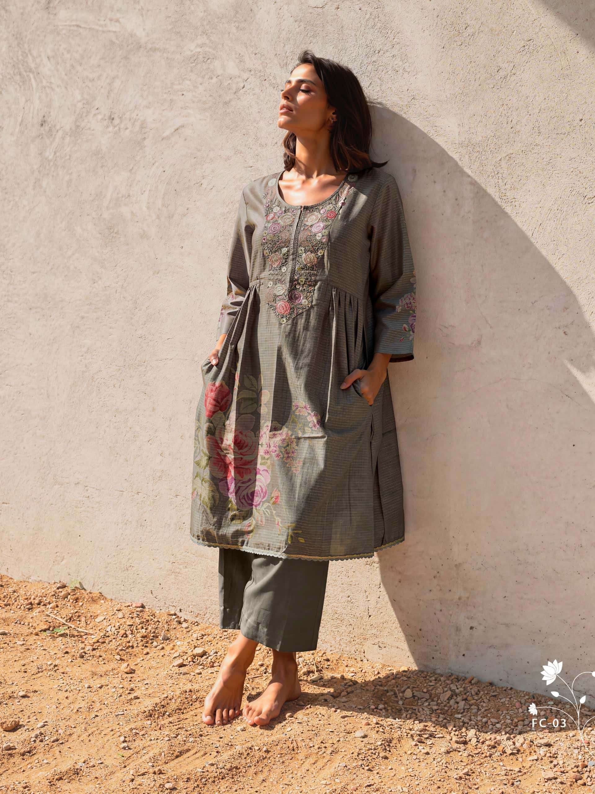 Varsha Fashion Floral Code Viscose Shimmer Dress Material