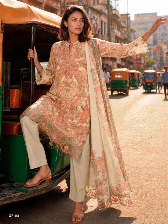Varsha Fashion Garden Of Paradise Pashmina Embroidered Dress Material