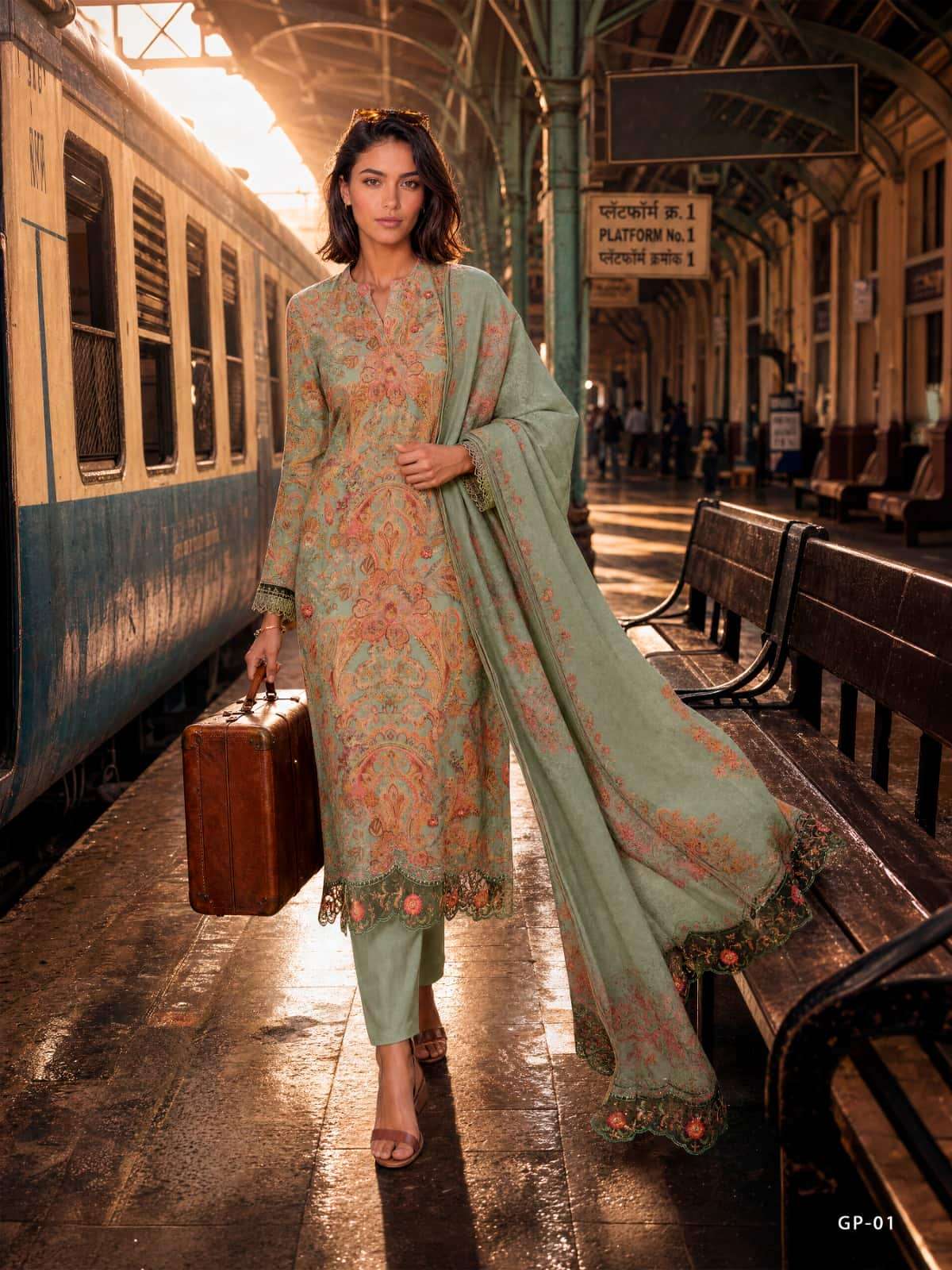 Varsha Fashion Garden Of Paradise Pashmina Embroidered Dress Material